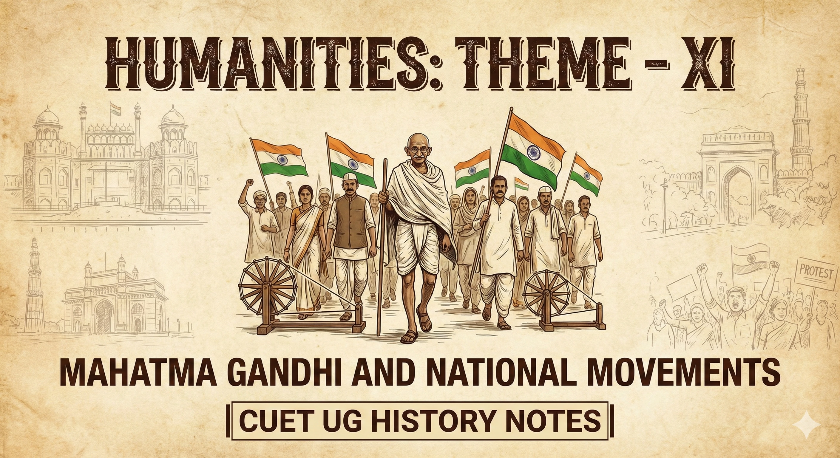 Mahatma Gandhi and National Movements [Theme - XI] 